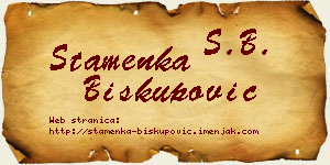 Stamenka Biskupović vizit kartica